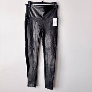 Spanx Womens Leather Like Skinny Leg Pants XL Black Pull On Goth Rock Punk NWT